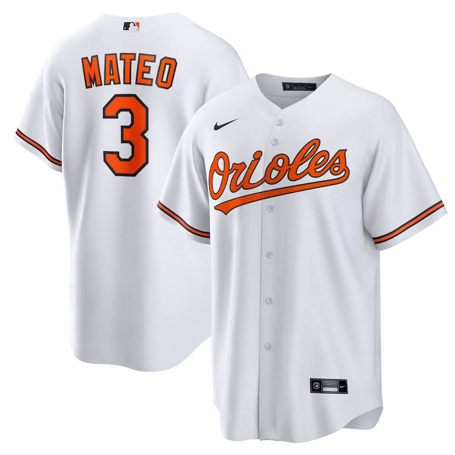 Men's Baltimore Orioles Jorge Mateo #3 White Jersey